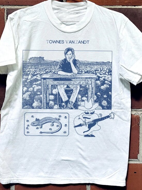 Tops - Townes Van Zandt fan art shirt